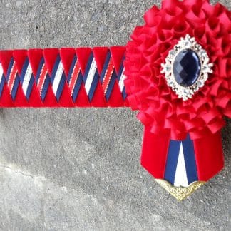 Beautiful browbands - Red, white, navy with gold