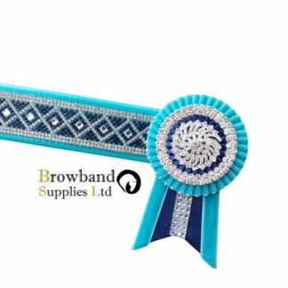 turquoise green, navy and silver browband