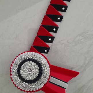 b25023 red, navy and white browband