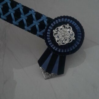 browband navy and smoke blue weave design