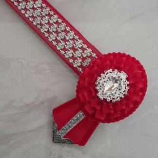 b25028 red bling browband
